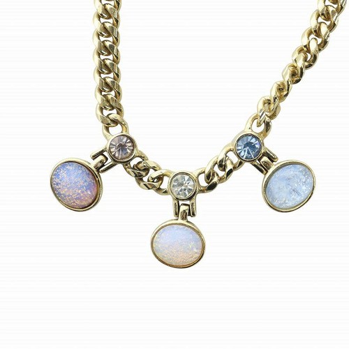 Givenchy Vintage Collana Accessori Ciondolo Pietra Colorata Strass Oro Gy11