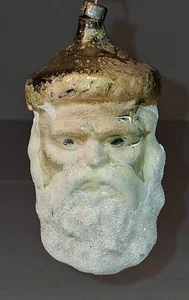 SLOVAKIA Vtg Hand Blown Glass Santa  Face Christmas Ornament  3.5" Holiday Box - Picture 1 of 6