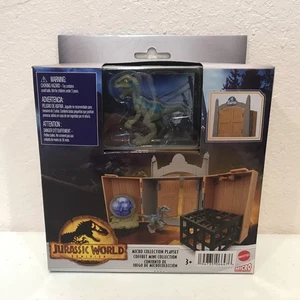 2022 Mattel Jurassic World Dominion Micro Collection Spielset mit Dinosaurier blau - Bild 1 von 4