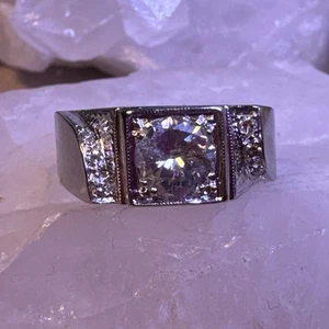 Anillo de diamantes de oro blanco de 14k de colección para hombre con tasación talla 9,5 9,40 g (AT525-16) {EFX} - Imagen 1 de 18