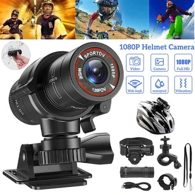 HD 1080P Mini F9 Sport DV Kamera Fahrrad Motorrad Helm Action DVR Video Cam DHL - Bild 1 von 4