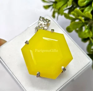 Piedra preciosa suelta solitario de plata alemana corte hexagonal ópalo amarillo nuevo 70+ quilates - Imagen 1 de 5