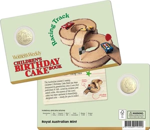 Moneda de 1 dólar sin circular AWW Birthday Cake Racing Track 2025 en tarjeta - Imagen 1 de 2