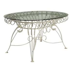 Mesa de Jardín Vintage Hierro Esmaltado Blanco Italia Diseño Años 60 Original - Imagen 1 de 11