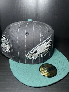 Philadelphia Eagles New Era 59FIFTY Fitted Hat Size 7 1/4 Pin Stripe 75 Seasons - Picture 1 of 6