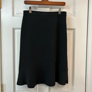 Banana Republic Stretch Women's Black Knee Length Skirt Size 10 A-Line Flounce - Picture 1 of 4