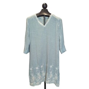 Soft Surroundings Kleid bestickt V-Ausschnitt mit Slip Größe M - Bild 1 von 5