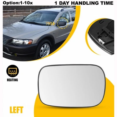 Exterior Mirror Driver Glasses LH Heated For Volvo XC70 2003 XC90 2004 2005 2006 - Image 1 of 4