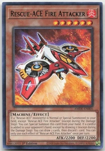 Rescue-ACE Fire Attacker AMDE-EN005 Raro 1ª Edición Casi Nuevo Yugioh - Imagen 1 de 2