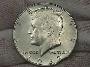 Medio dólar 1967 con clip de error 40 % plata. #52 - Imagen 1 de 8