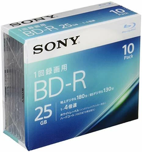 Sony BD-R 25Gb 4x Printable Blu-ray Disc 10 Pack Blank Disc Inkjet - Image 1 of 1