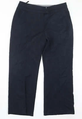 David Emanuel Womens Blue Polyester Blend Trousers Size 12 L25.5 in - Image 1 of 4