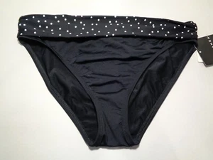 La Blanca Size 12 BANDED C31408B1 Black Polka Dot Band New Women's Bikini Bottom - Picture 1 of 11