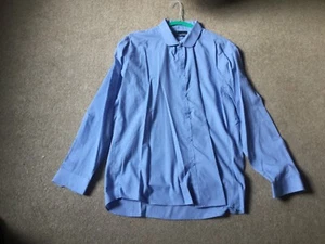 MENS SHIRT SIZE XL FROM B&W SLIMFIT.CHEST 43.BLUE LONG SLEEVED SHIRT VGC - Picture 1 of 7