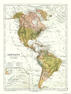 Historic Map - America Political - Cortambert 1880 - 23 x 30.35 - Picture 1 of 20