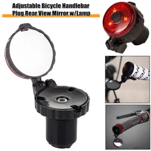 Motorcycle Bike Bar End Mirror Safe Cycling Handlebar Plug Rearview Mirror Lamp - Bild 1 von 9