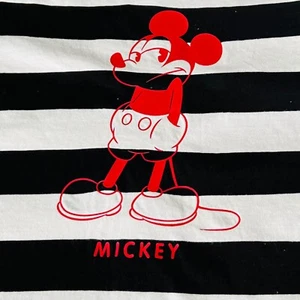 Cool Mickey - Mickey Mouse & Friends Women's Striped Crew Neck Medium T-Shirt - Picture 1 of 5