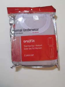 TRU FIT Womens Waffle Weave Thermal Underwear 2pc Set Top/Bottom Purple Sz L NWT - Picture 1 of 8
