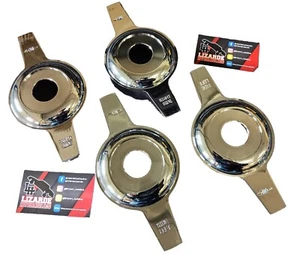 CHROME 2 Bar Straight Knockoff Spinners W/chip Recess  *1 Set - Picture 1 of 3