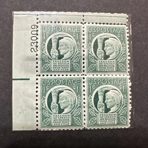 Vier Freiheiten 4er Block 1942 unbenutzt ein Cent - Bild 1 von 2