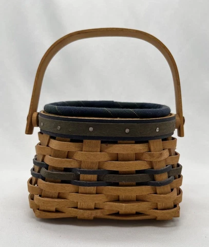 Longaberger Collectors Club Edition 2003 Mini Basket w/Handle Liner Protector Cover