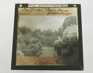 Antike s/w magische Glaslaternenschieber The Moat House Garten Groombridge Kent - Bild 1 von 3