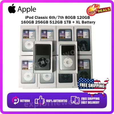 NEW Apple iPod Classic 7th 120 160 256 512GB 1TB 2TB Blue/Red/Purple WARRANTY - Image 1 of 4