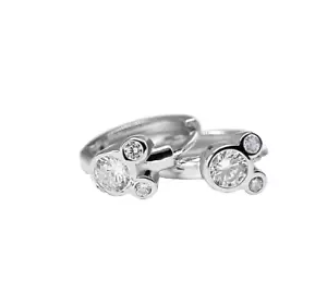 Sterling 925 Silver Hypoallergenic Hoop Earrings- Clear - Picture 1 of 2