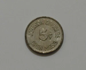 Japan Johnson Air Force Base Officers Open Mess 5 Cents Token 21mm - Picture 1 of 4