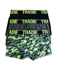 Boys Tradie 6 Pack Cotton Fitted Boxer Shorts Trunks Camo (SK3)
