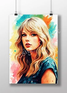 Taylor Swift Watercolour Style Painting Poster. Original Artwork. - Imagen 1 de 3