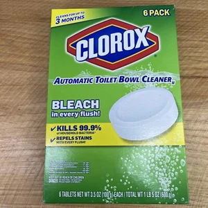 Clorox Automatic Toilet Bowl Cleaner 6 Pack Tablets 3.5oz Cleans Up To 3 Month - Picture 1 of 4