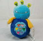 Carters Blue 3 Eyed Alien Monster Wobble Plush Toy Chime Stuffed Animal Lovey