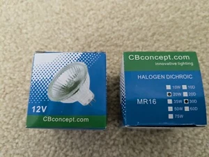 2pack MR16 Halogen Flood Bulb with Glass Lens 20Watts , 12V GU5.3 Base - NEW - Picture 1 of 2