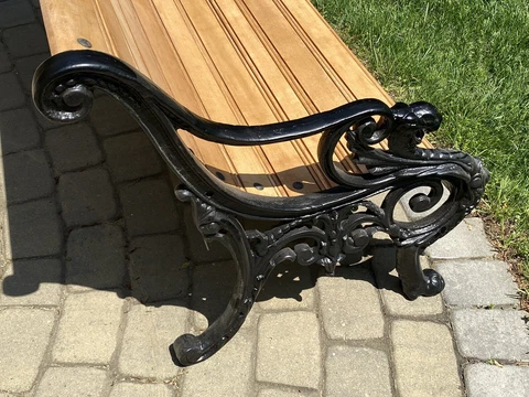 Cast Iron Dragons Antique French Park Bench Restored Cover