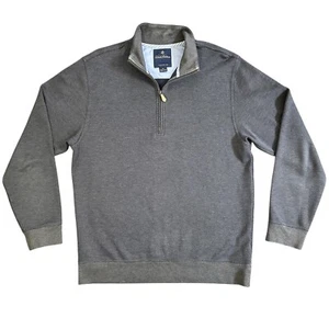 BROOKS BROTHERS Sweatshirt 1/4 Zip Pullover Size MEDIUM Gray Houndstooth Cotton - Bild 1 von 9