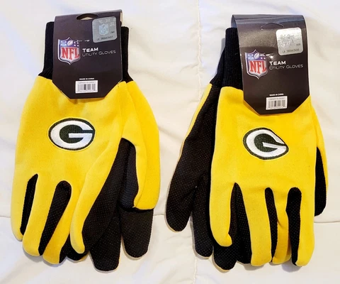 2  Pairs of Green Bay Packers NFL Football Utility Gardening Gloves Cover