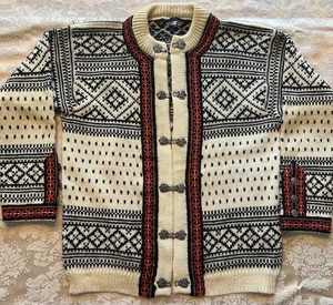 Maglione Dale Of Norway uomo M 42/unisex cardigan chiusure peltro nuovo lana vintage - Foto 1 di 7