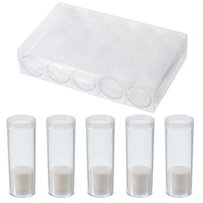 Round Coin Tubes, 5 Pack Coin Storage Tubes with Storage Box Plastic Coin Holder Foto 1 de 4