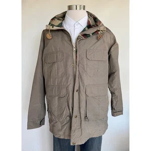 Vintage WOOLRICH Field Chore Jacket Coat Nylon Wool L Made In USA Tan - Picture 1 of 21