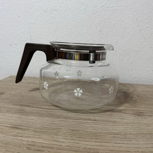 MR COFFEE Replacement 10 Cup Glass Carafe Brown Handle & Lid Vintage Floral - Picture 1 of 10