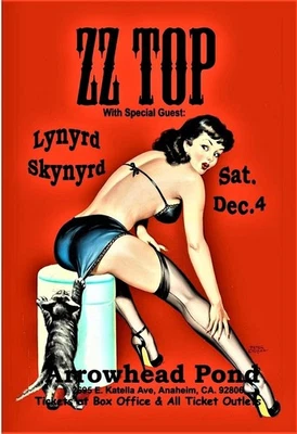 Póster de arte de pared de concierto ZZ Top 24x36 sin marco Foto 1 de 3