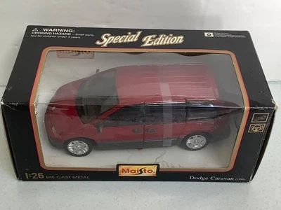 Vtg 1996 Maisto 1:26 Scale Diecast 1996 Dodge Caravan Red Special Edition NIB - Image 1 of 4