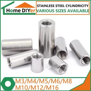 304 Stainless Steel Extended Cylinder Female Cylinder M3/M4/M5/M6/M8/M10/M12/M16 - Picture 1 of 8