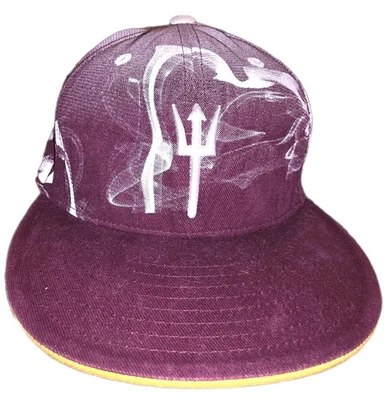 Arizona State Sun Devils Hat Adidas Maroon White Pitchfork Abstract Size 7 3/8 - Image 1 of 4