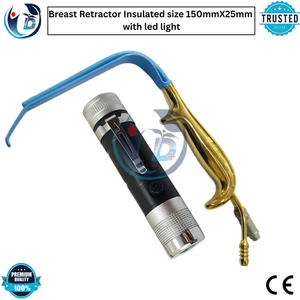 Breast Retractor Insulated size 150mmX25mm with led light - Picture 1 of 5