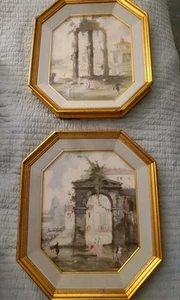 2 Vintage Original Roderic Montagu Aquarell und Gouache vergoldeter Rahmen unter Glas - Bild 1 von 19