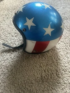 1966 Easy Rider Helmet Captain America Evil Kenevil Helmet Vintage AMA  - Picture 1 of 20