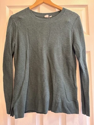 Gap Forest Green Knitted Cotton Pullover Crew Neck Sweater Womens Medium - Image 1 of 4