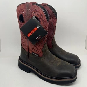 Wolverine Rancher Aztec Western Steel Toe WP Leather Work BOOTS Men’s Red Sz 5M - Picture 1 of 12
